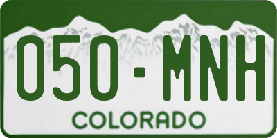 CO license plate 050MNH