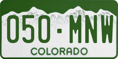 CO license plate 050MNW