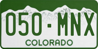CO license plate 050MNX