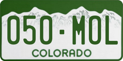 CO license plate 050MOL