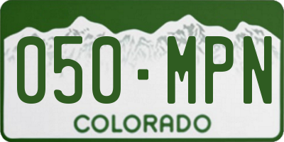 CO license plate 050MPN
