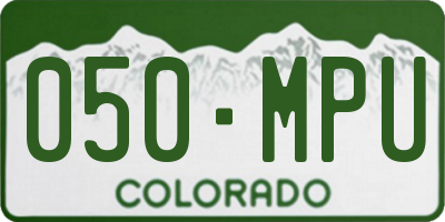 CO license plate 050MPU