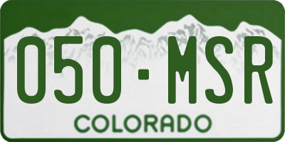 CO license plate 050MSR
