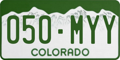 CO license plate 050MYY