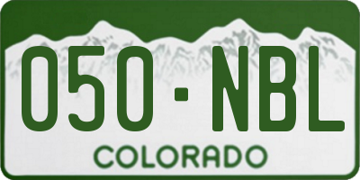 CO license plate 050NBL