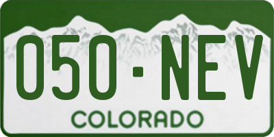 CO license plate 050NEV