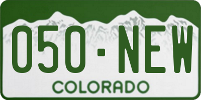 CO license plate 050NEW