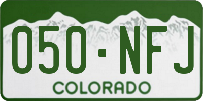 CO license plate 050NFJ