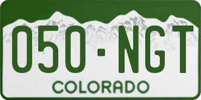 CO license plate 050NGT