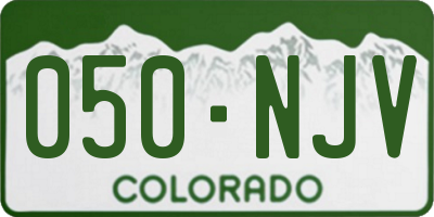 CO license plate 050NJV