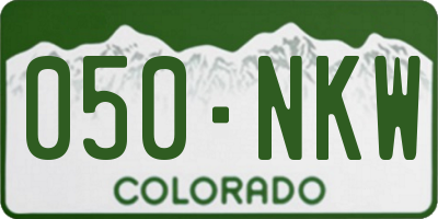 CO license plate 050NKW