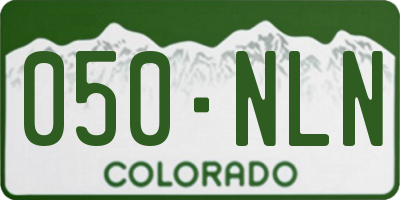 CO license plate 050NLN