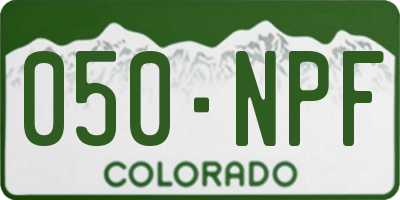 CO license plate 050NPF