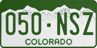 CO license plate 050NSZ