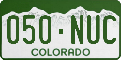 CO license plate 050NUC