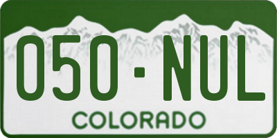 CO license plate 050NUL