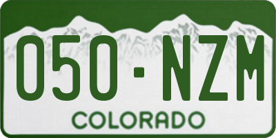 CO license plate 050NZM