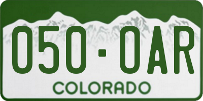 CO license plate 050OAR