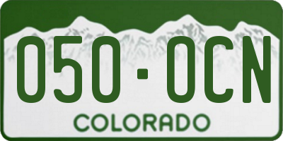 CO license plate 050OCN