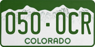 CO license plate 050OCR