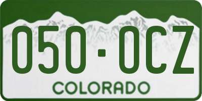 CO license plate 050OCZ