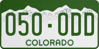 CO license plate 050ODD