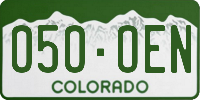 CO license plate 050OEN
