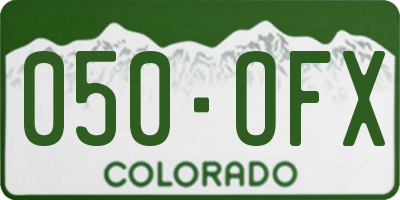CO license plate 050OFX