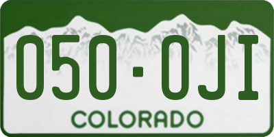 CO license plate 050OJI