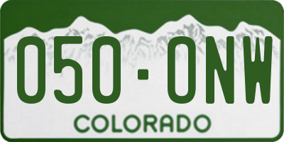 CO license plate 050ONW