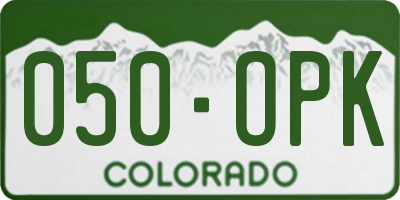 CO license plate 050OPK