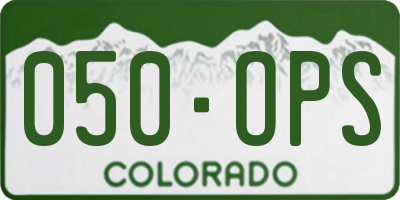 CO license plate 050OPS