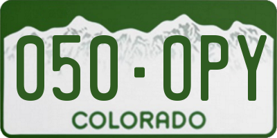 CO license plate 050OPY