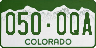 CO license plate 050OQA