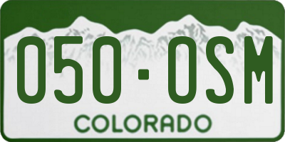 CO license plate 050OSM