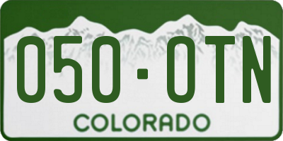 CO license plate 050OTN