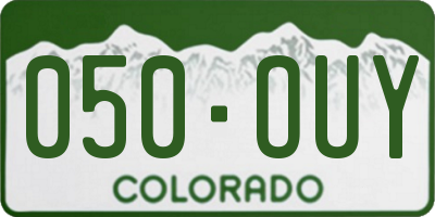 CO license plate 050OUY