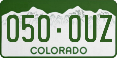 CO license plate 050OUZ
