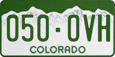 CO license plate 050OVH