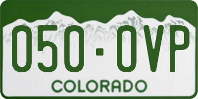 CO license plate 050OVP