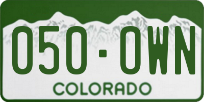 CO license plate 050OWN