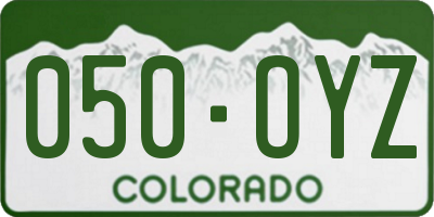 CO license plate 050OYZ