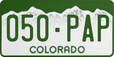 CO license plate 050PAP