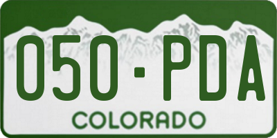 CO license plate 050PDA