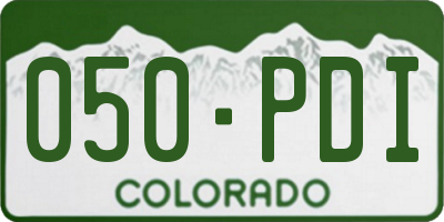 CO license plate 050PDI