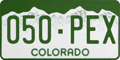 CO license plate 050PEX