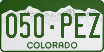 CO license plate 050PEZ
