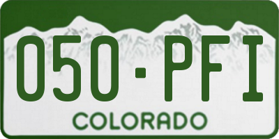 CO license plate 050PFI