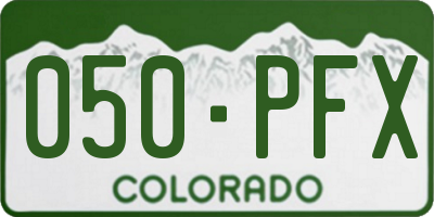 CO license plate 050PFX