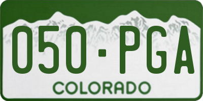 CO license plate 050PGA
